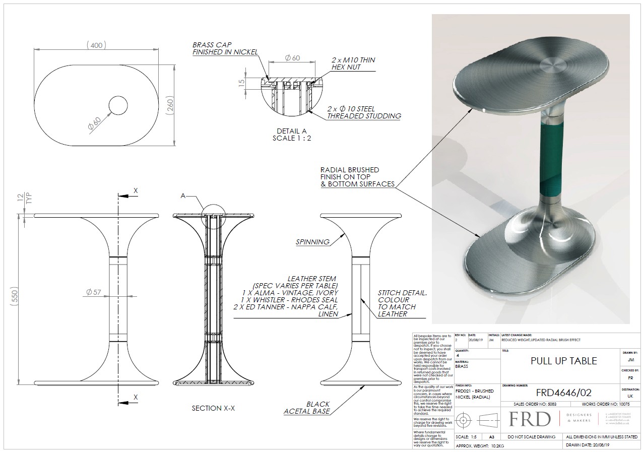 Pull Out Table design drawings