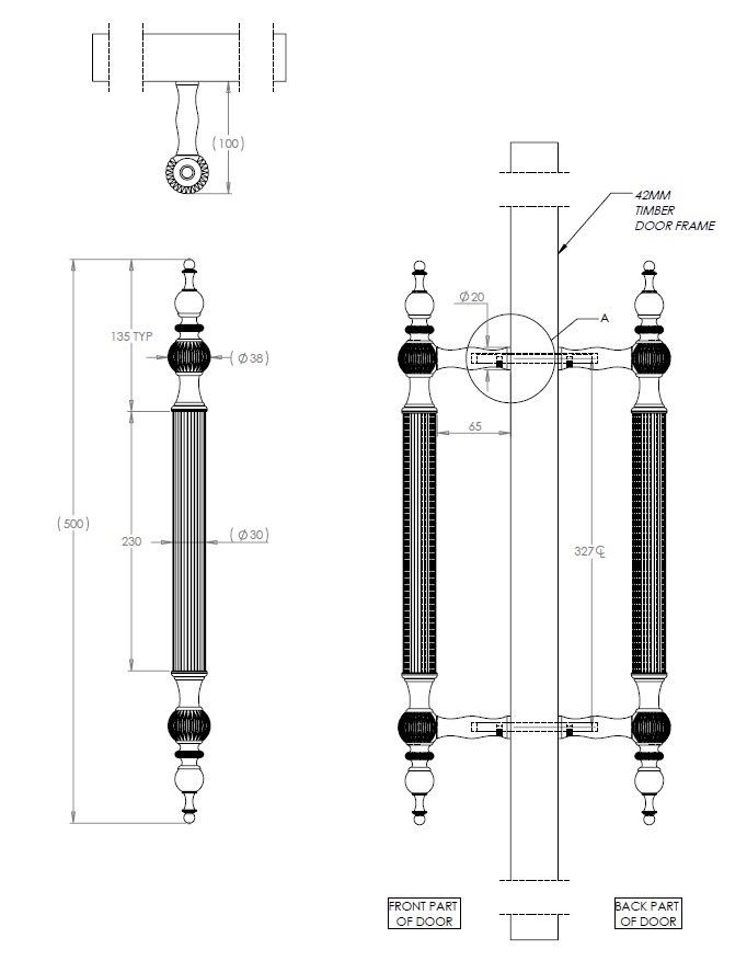 Bespoke handle working drawings